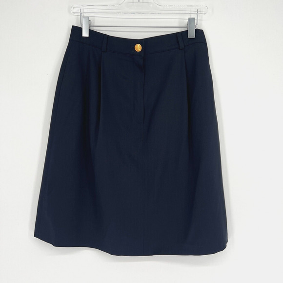 Escada Sport Skirt Womens 40 Navy Blue Pencil Skirt Academia Wool Blend Office - Picture 1 of 6